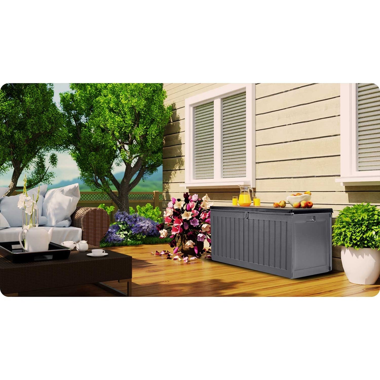 Garden box 109 x 51 x 55 cm, 270 litres, grey