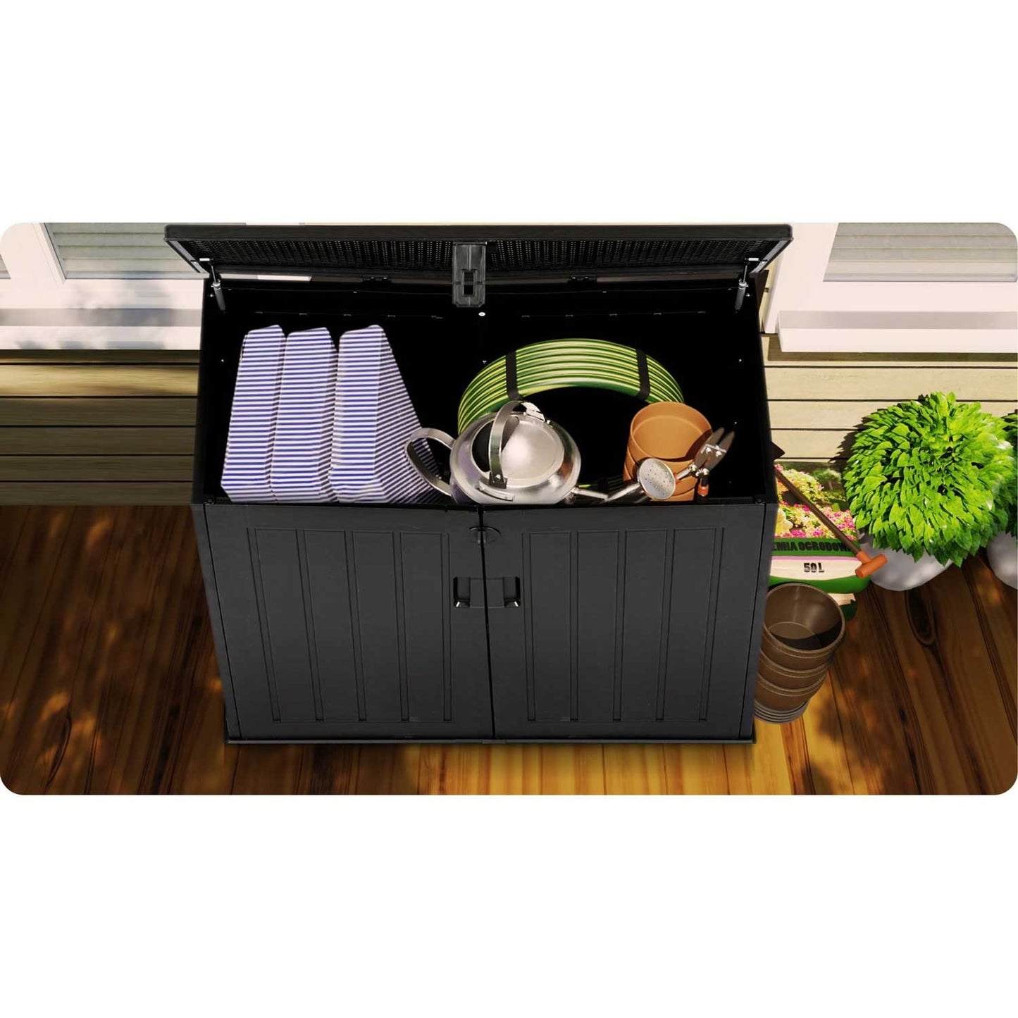 Garden box 116 x 112.5 x 71 cm 775 liters black