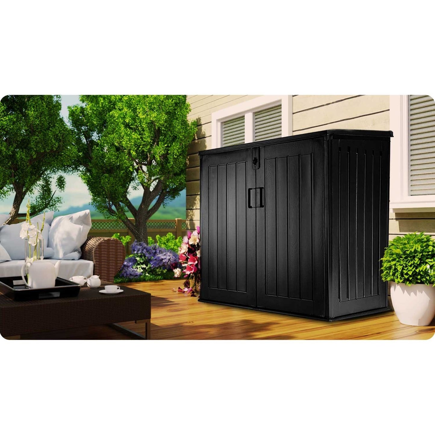 Garden box 116 x 112.5 x 71 cm 775 liters black