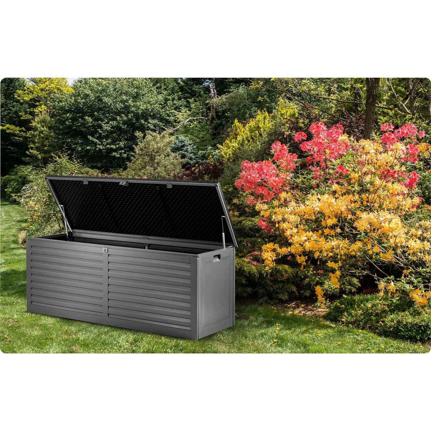 Garden box 143 x 57 x 53.5 cm, 390 litres, black-grey