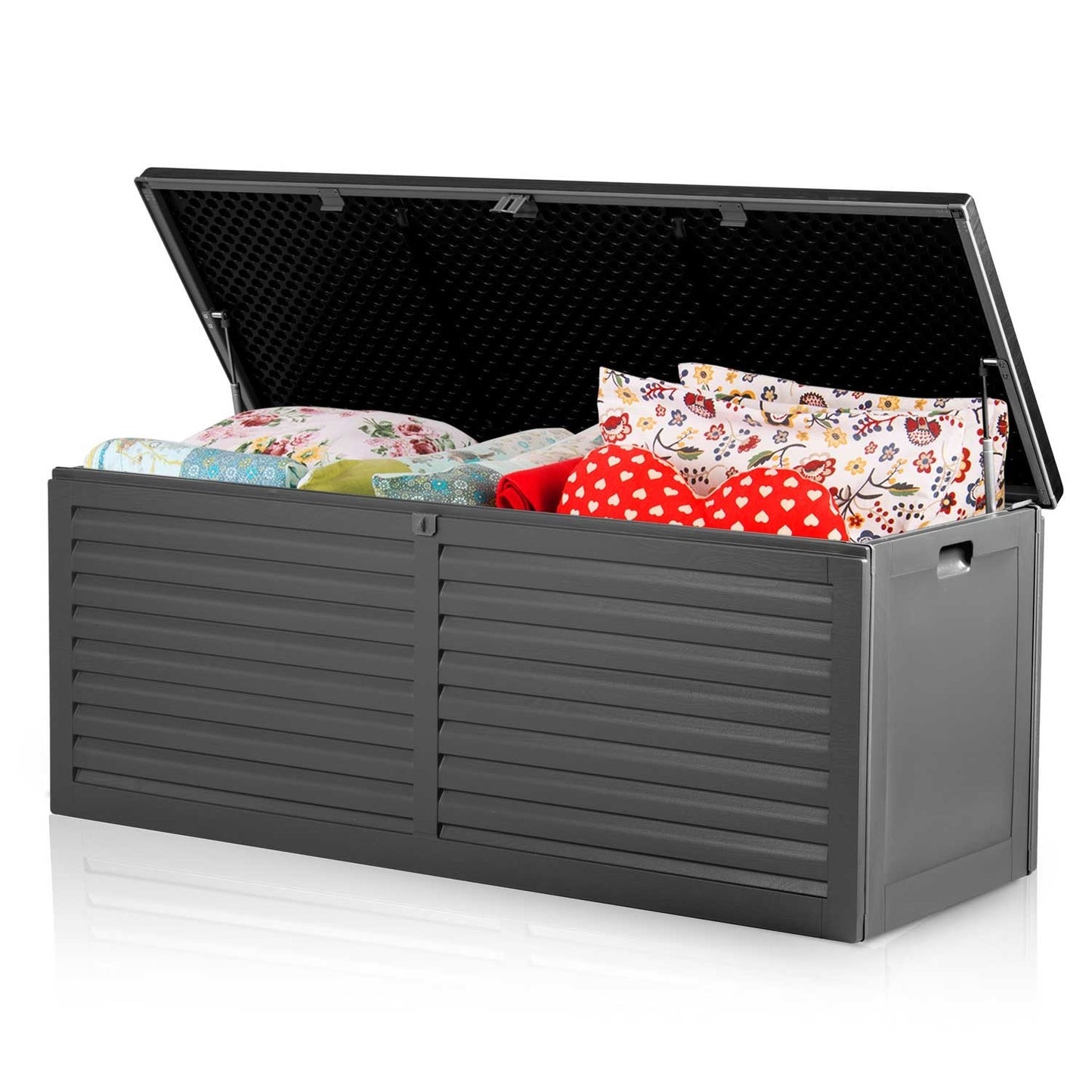 Garden box 143 x 57 x 53.5 cm, 390 litres, black-grey