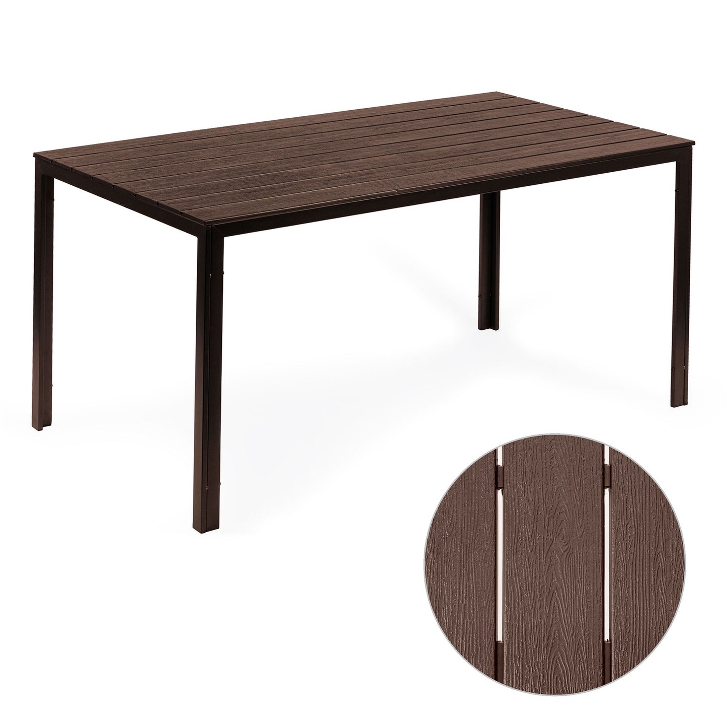 Garden catering table 156 x 78cm Brown
