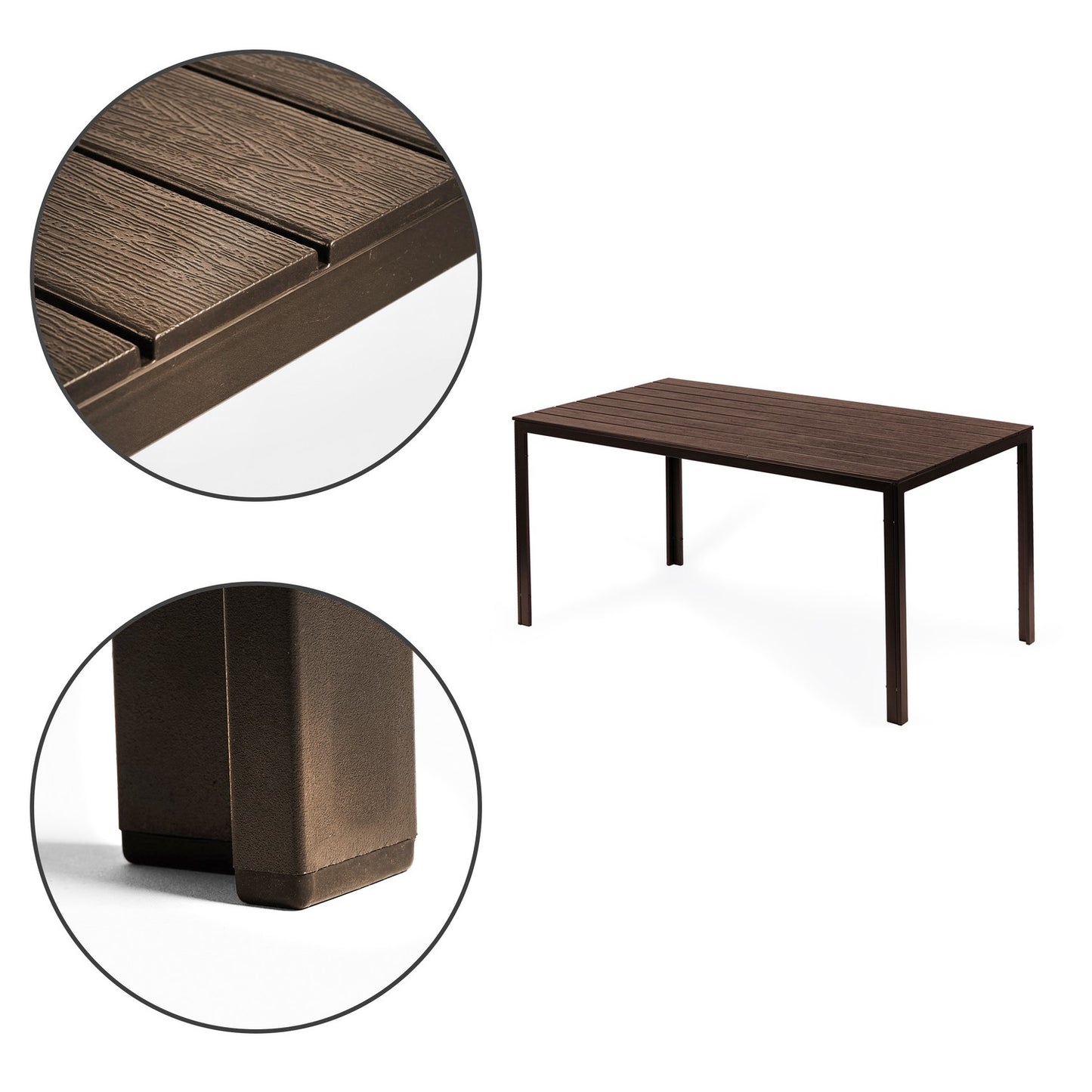Garden catering table 156 x 78cm Brown