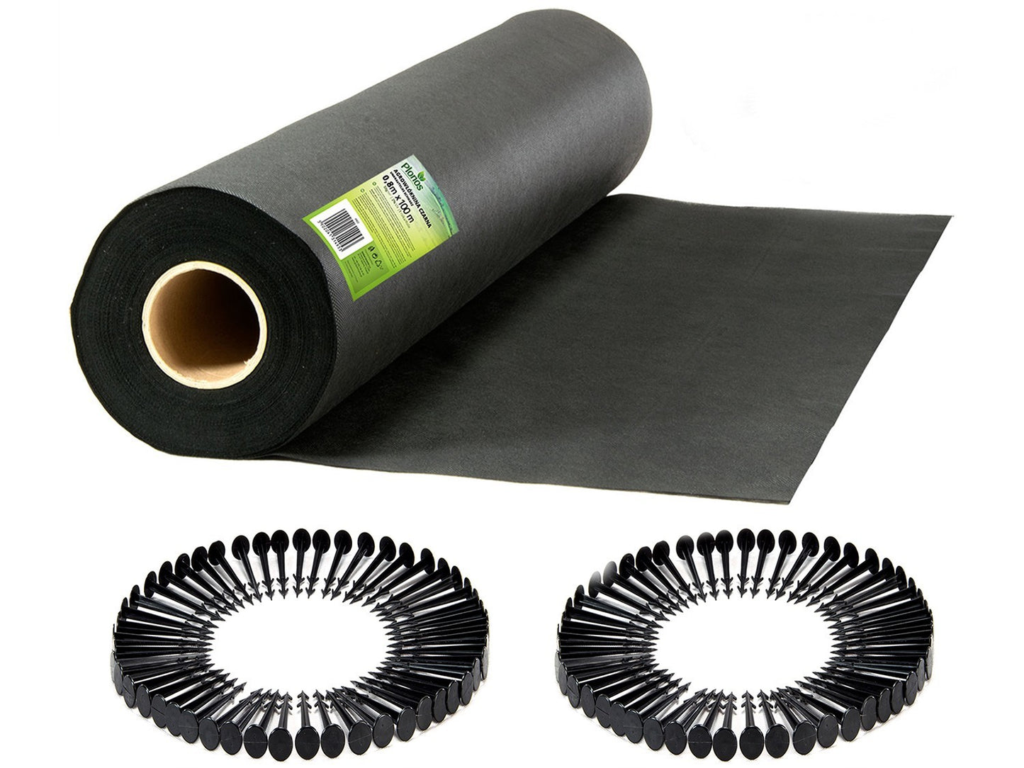 Garden cloth 0.8 m x 100 m + 100 Sticks Plonos