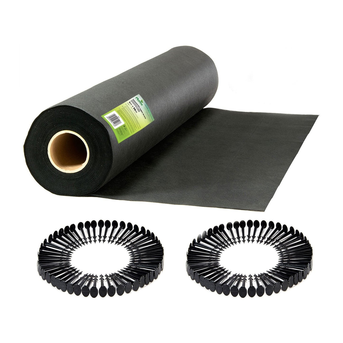 Garden cloth 1 m x 50 m + 50 fasteners Plonos - black