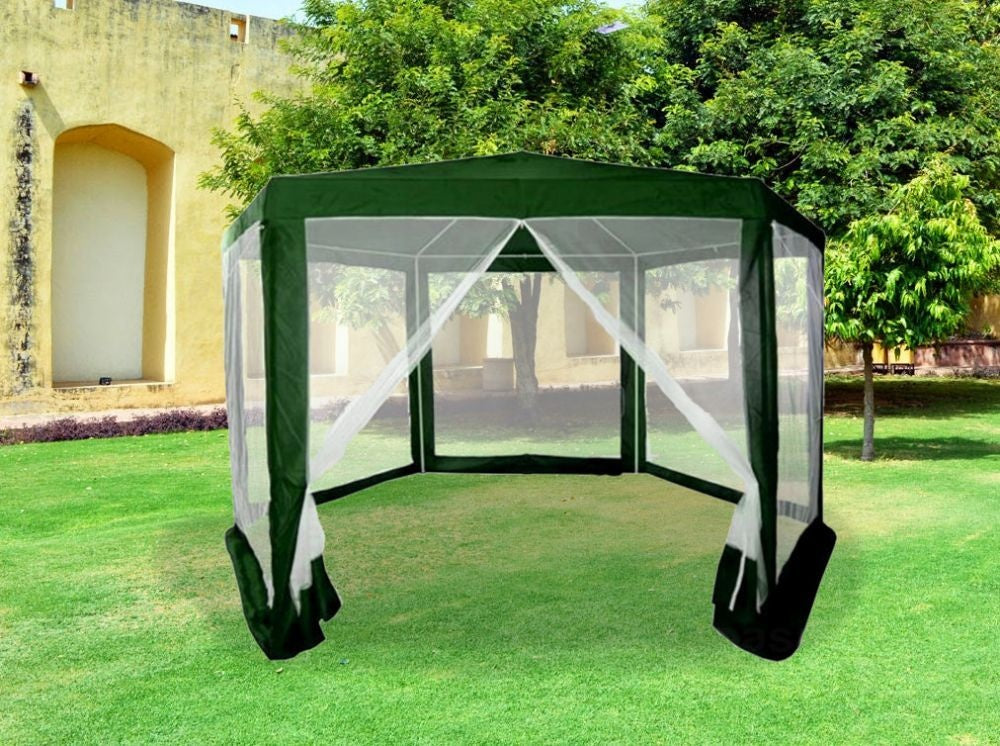 Garden commercial pavilion tent, 2x2x2 m, with mosquito net, green, MultiGarden