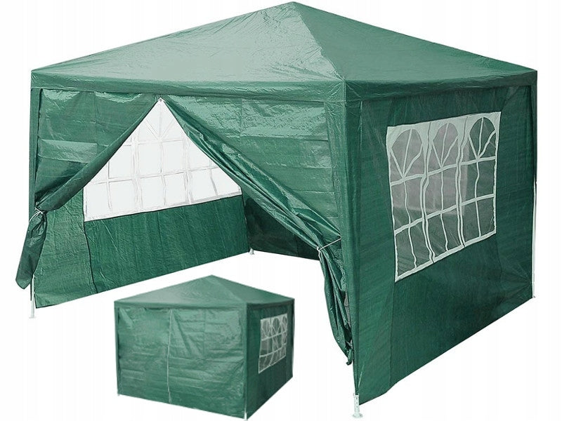 Garden commercial pavilion tent, 3x3 m, 4 walls, green, MultiGarden