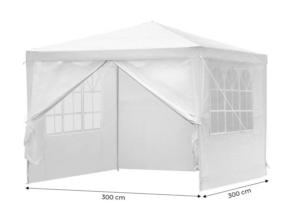 Garden commercial pavilion tent, 3x3 m, 4 walls, white, MultiGarden
