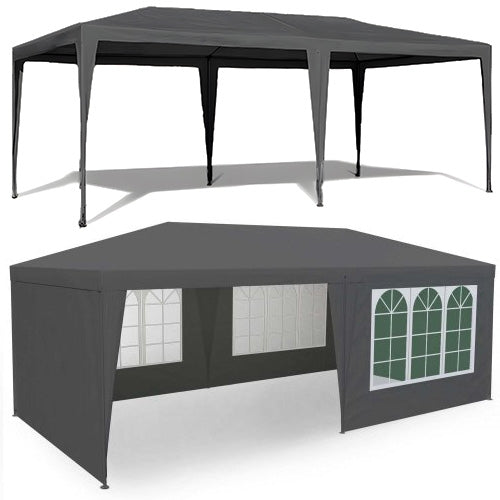 Garden commercial pavilion tent, 3x6 m, 6 walls, gray, MultiGarden