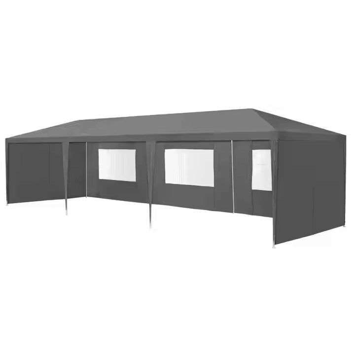 Garden commercial pavilion tent, 3x9 m, 8 walls, gray, MultiGarden