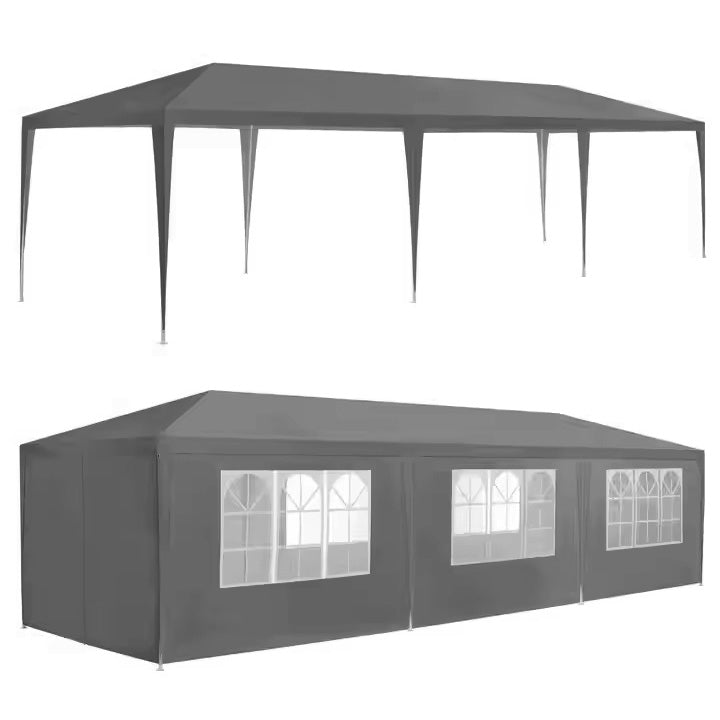 Garden commercial pavilion tent, 3x9 m, 8 walls, gray, MultiGarden