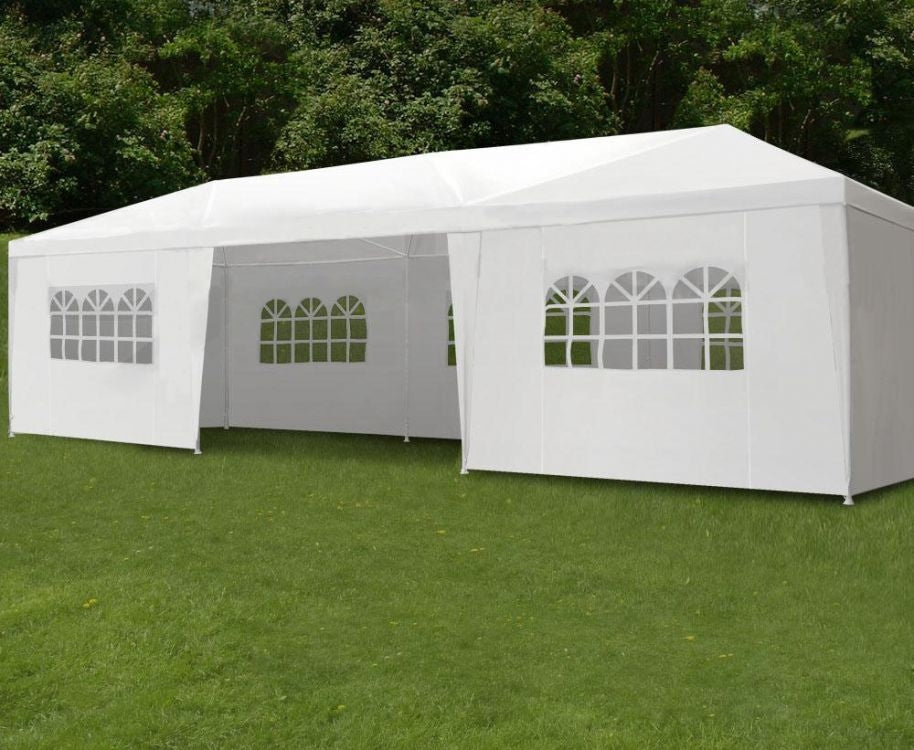 Garden commercial pavilion tent, 3x9 m, 8 walls, white, MultiGarden