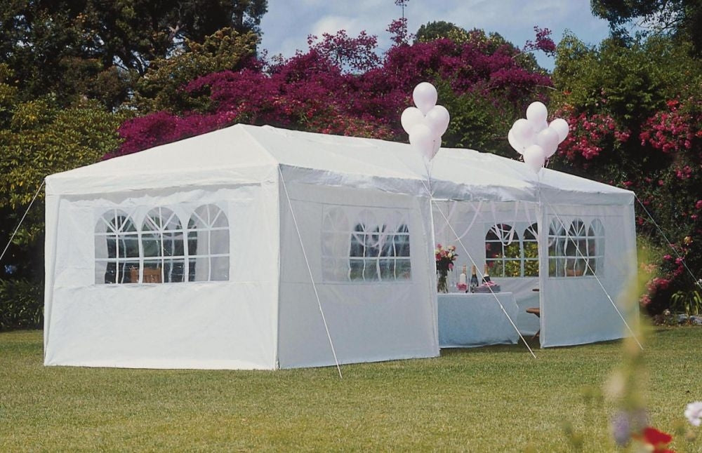 Garden commercial pavilion tent, 3x9 m, 8 walls, white, MultiGarden