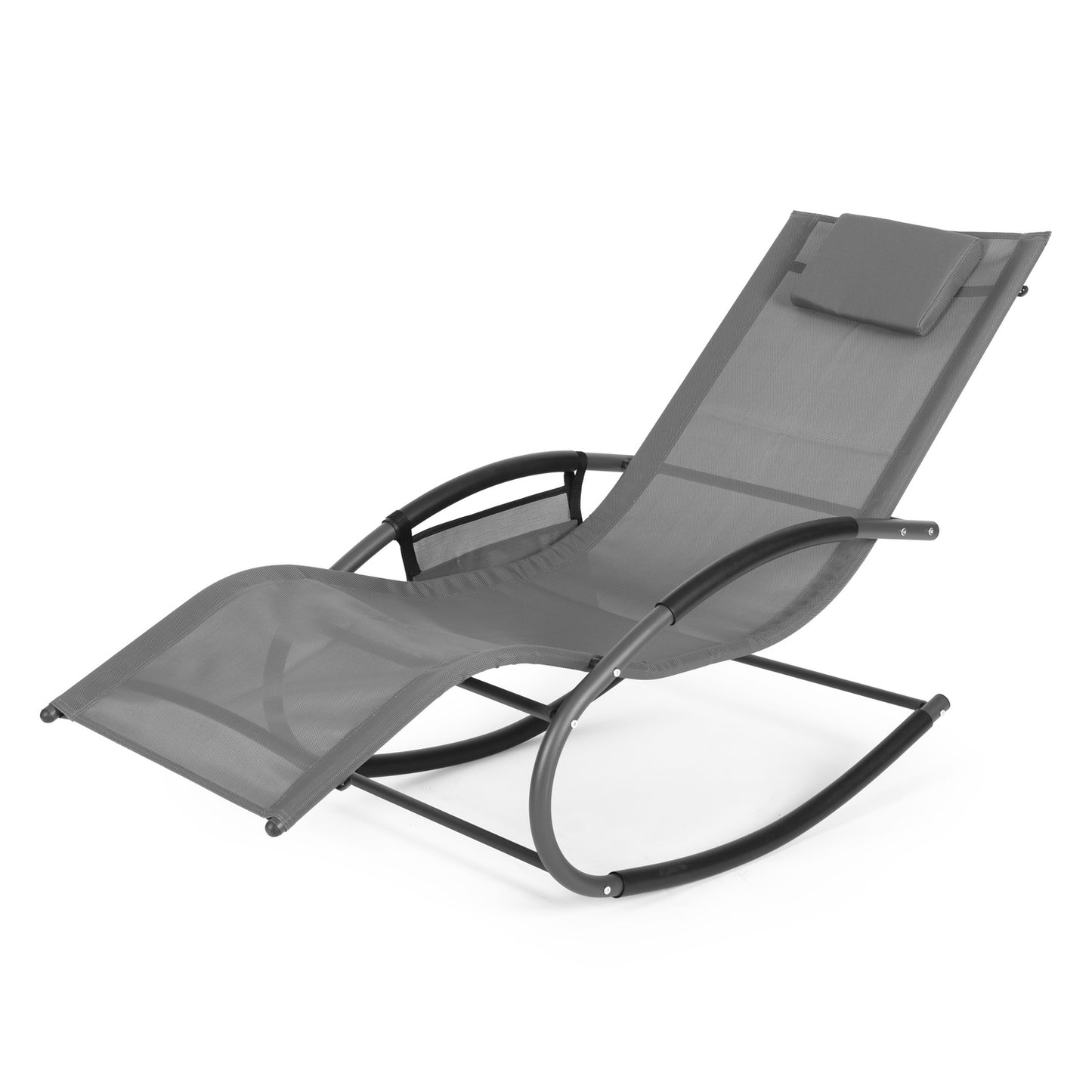 Garden deckchair, daybed, rocking chair, organizer, gray