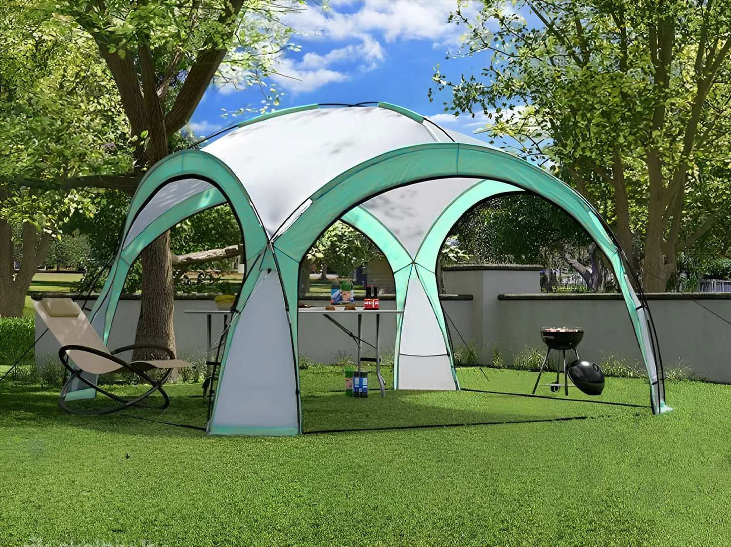 Garden event pavilion tent for a picnic + ModernHome bag - green