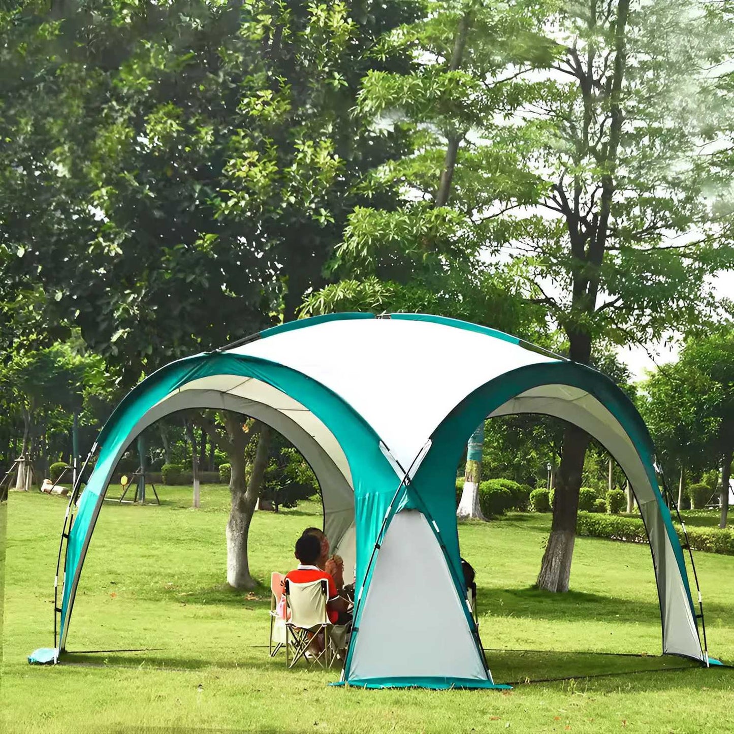 Garden event pavilion tent for a picnic + ModernHome bag - green