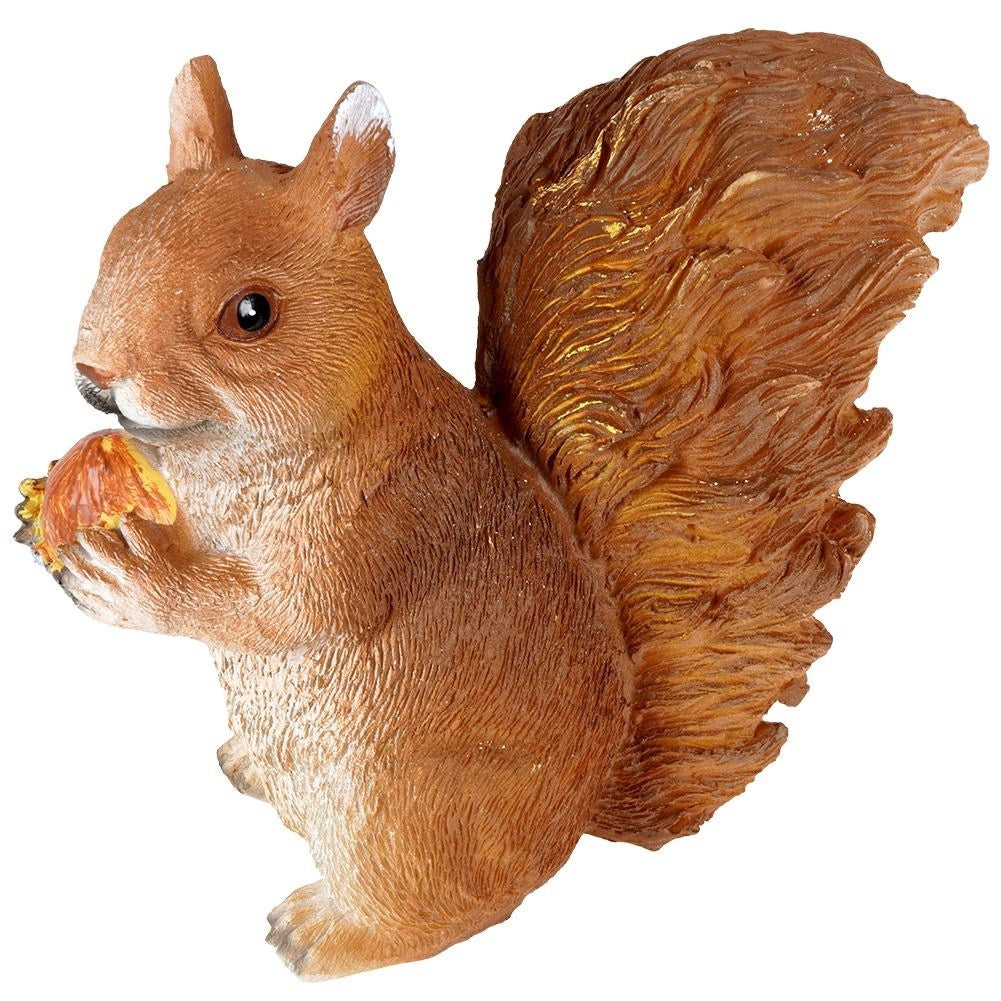 Garden figurine - Squirrel with Nut in Synthetic Stone