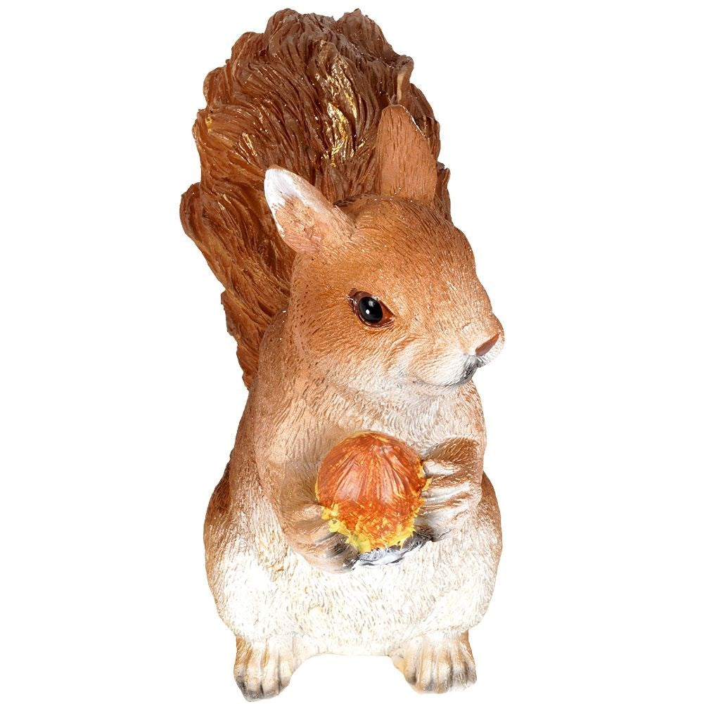 Garden figurine - Squirrel with Nut in Synthetic Stone