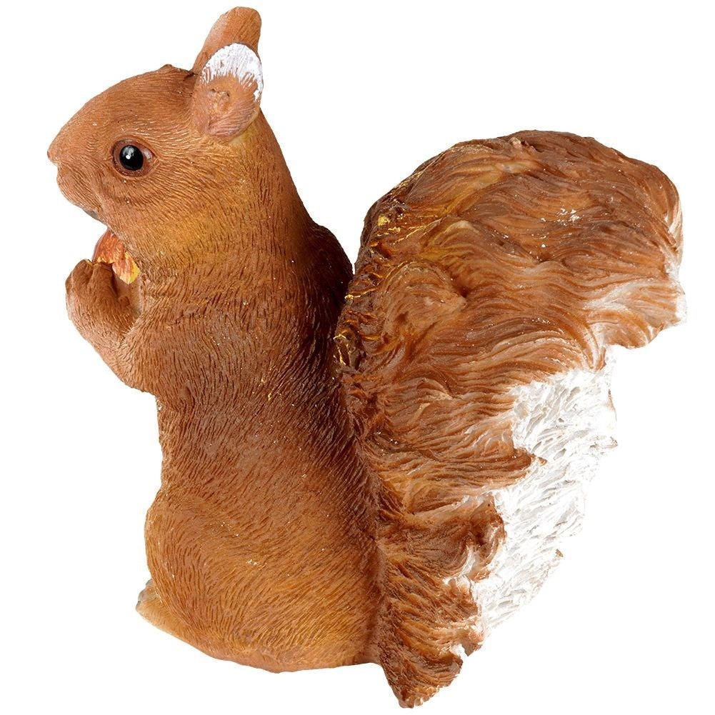 Garden figurine - Squirrel with Nut in Synthetic Stone
