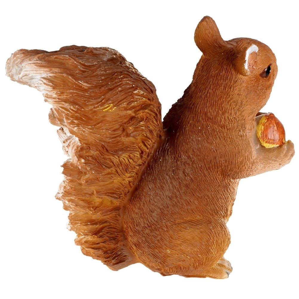 Garden figurine - Squirrel with Nut in Synthetic Stone