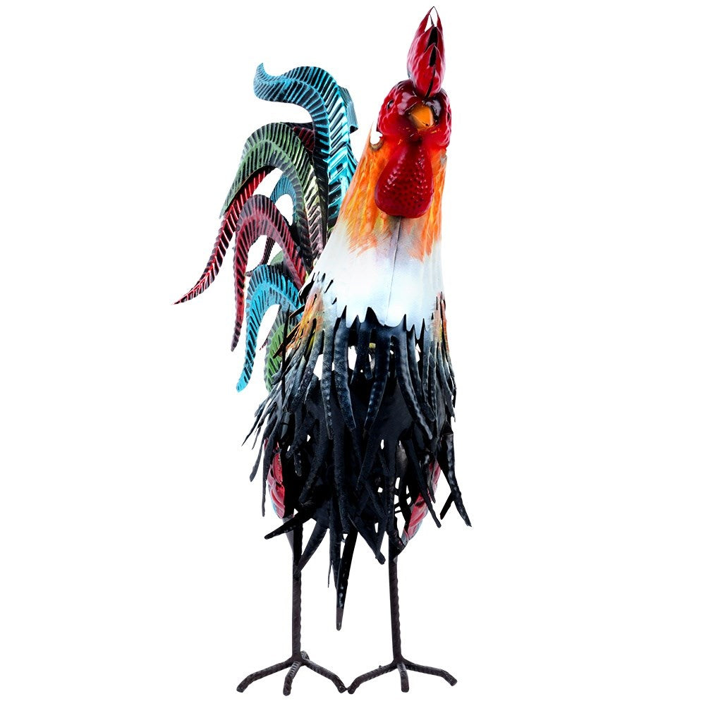 Garden figurine metal rooster 39x12x40 cm