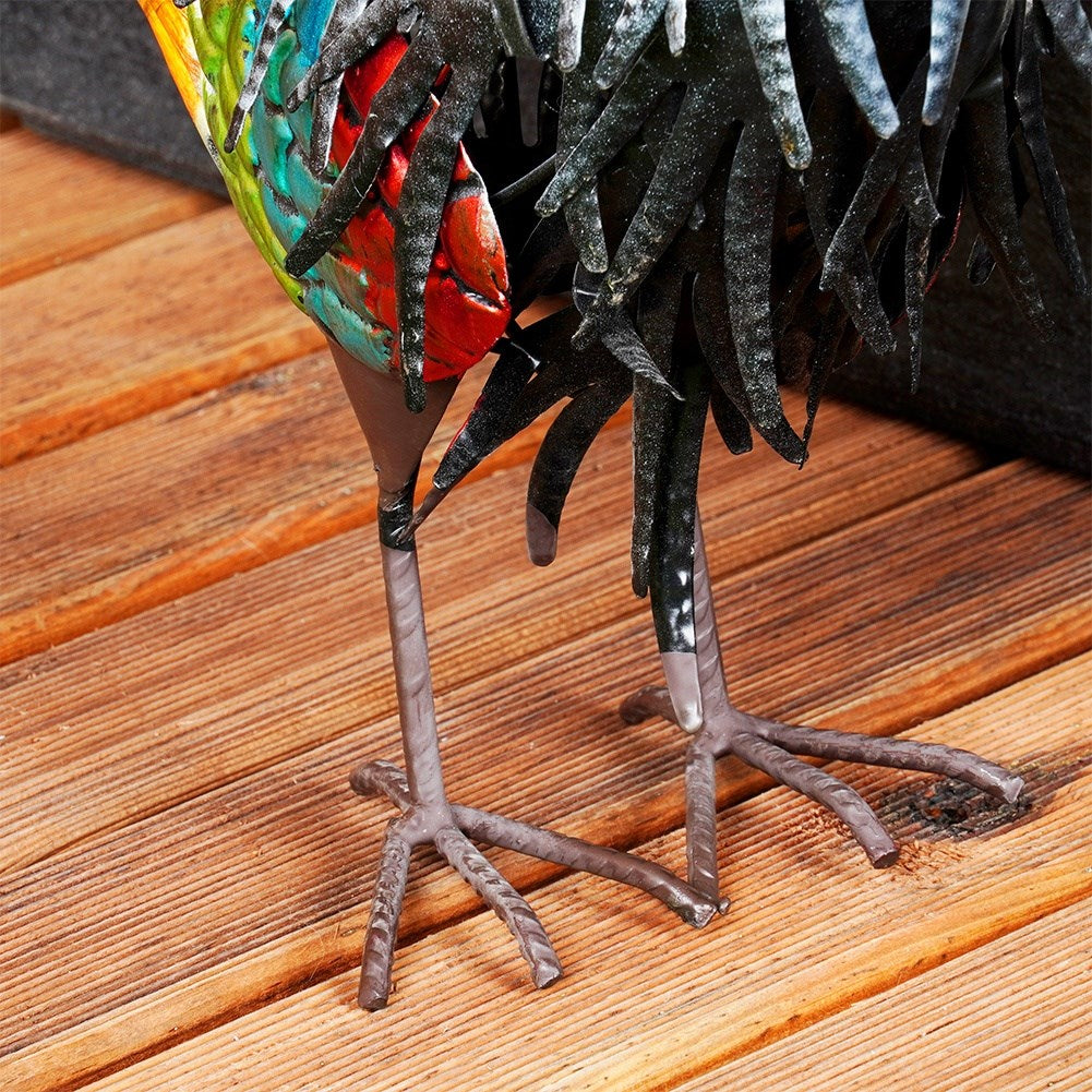 Garden figurine metal rooster 39x12x40 cm