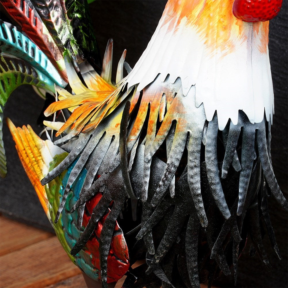 Garden figurine metal rooster 39x12x40 cm