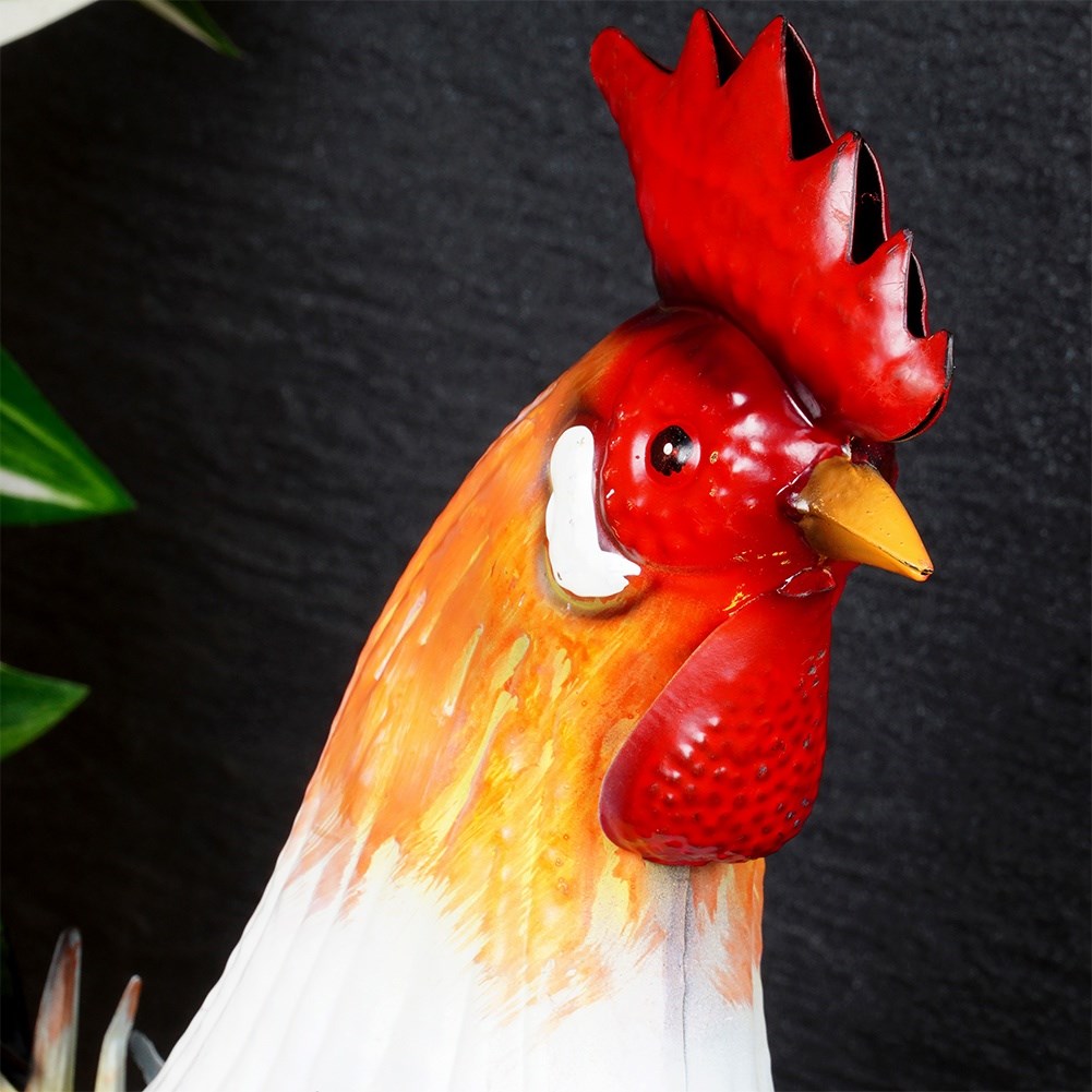 Garden figurine metal rooster 39x12x40 cm