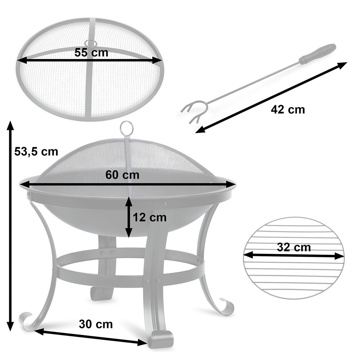 Garden fire pit 60 cm Berdsen BD-880