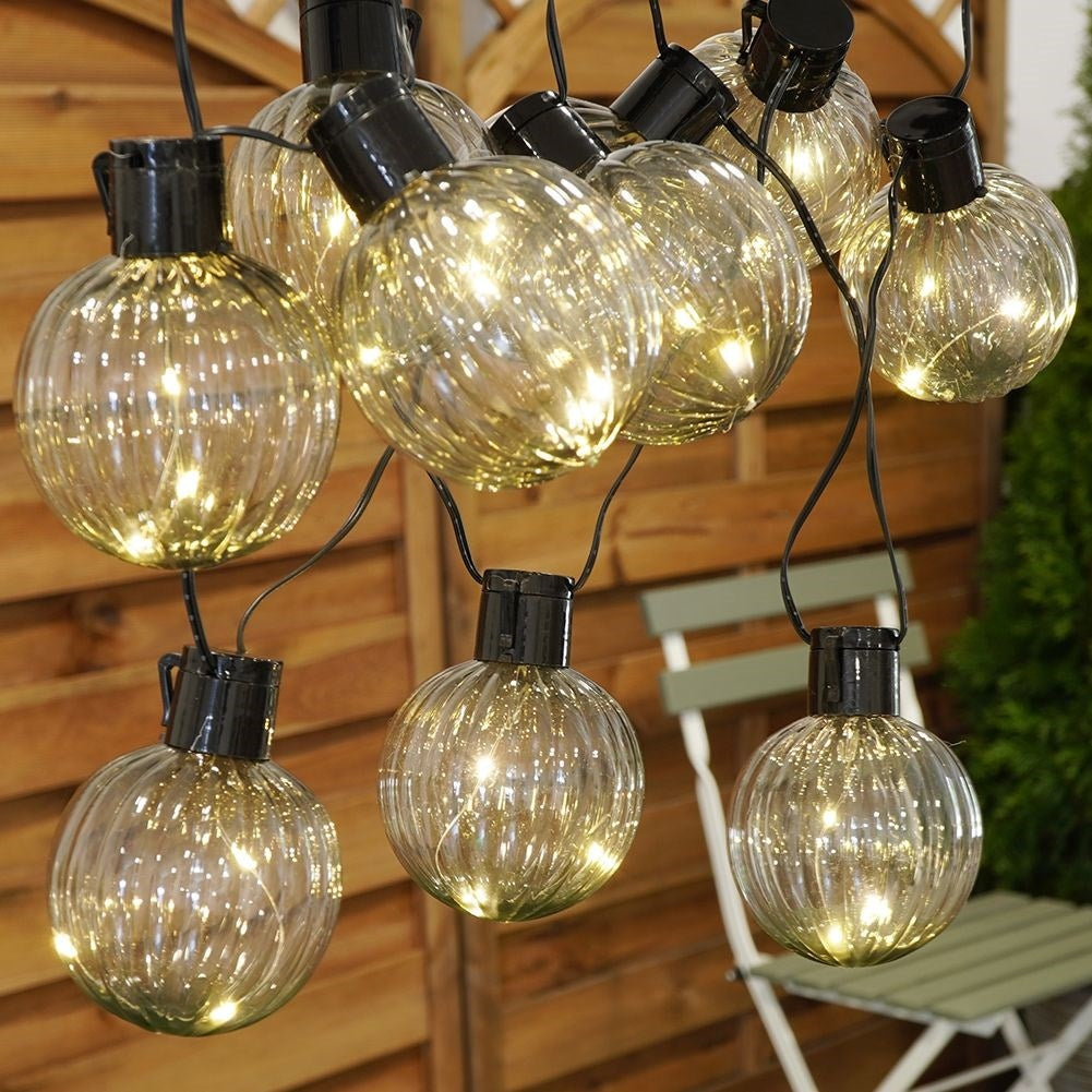 Garden garland with 10 LED lights for outdoor use