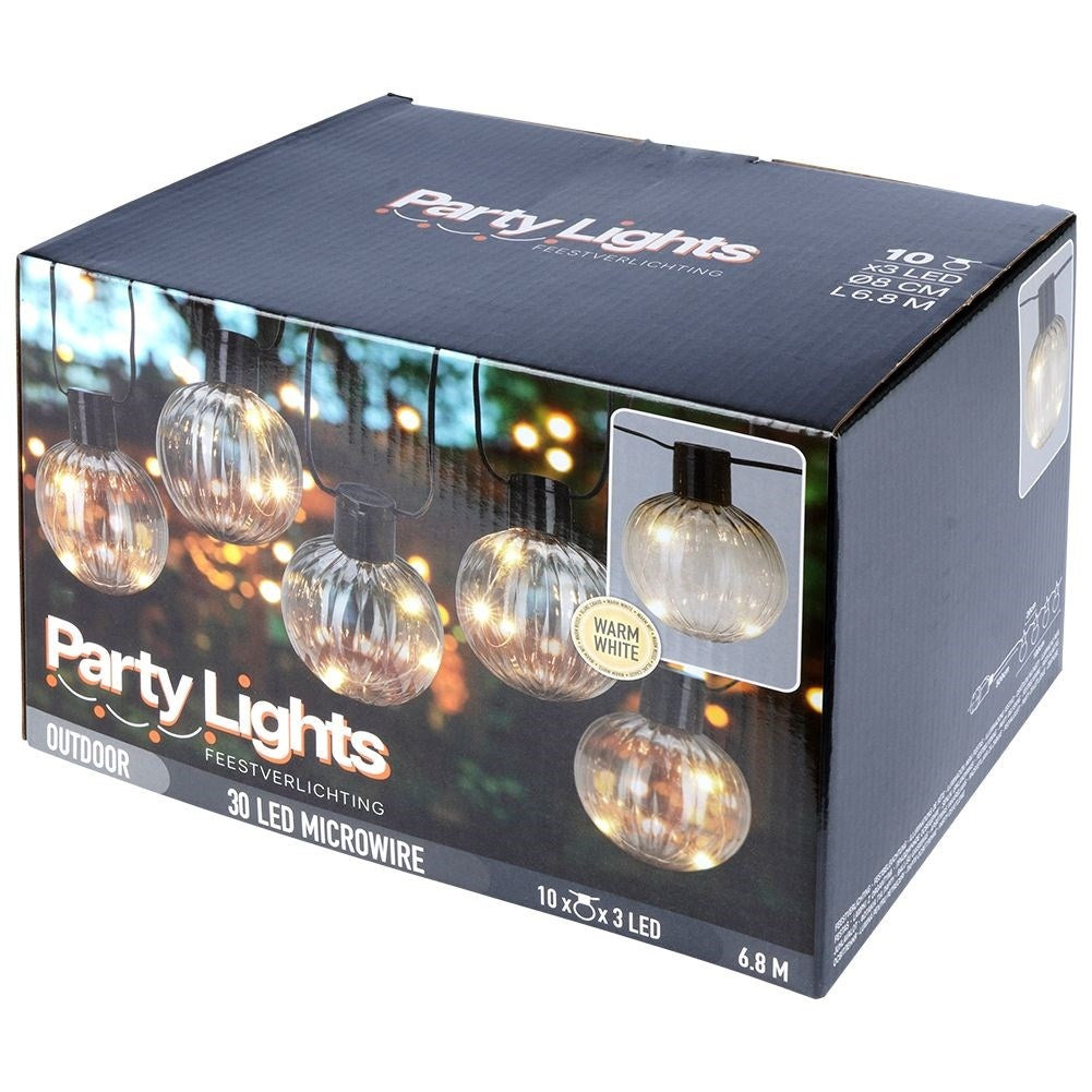 Garden garland with 10 LED lights for outdoor use