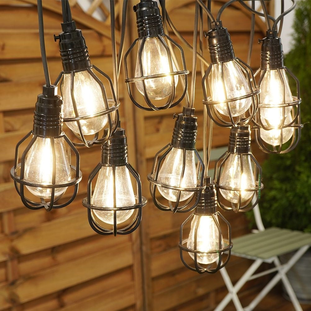 Garden garland with 10 LED lights for outdoor use