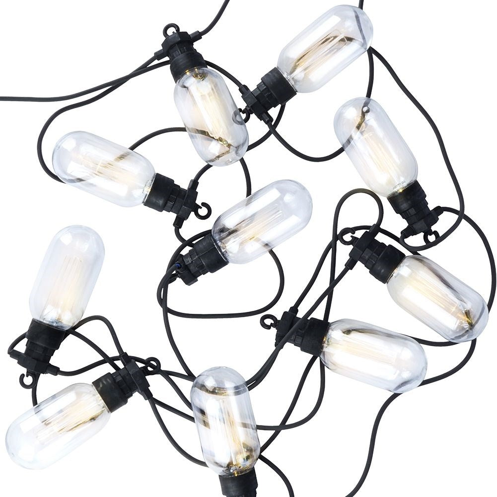 Garden garland with 10 warm white LED lights for outdoor use