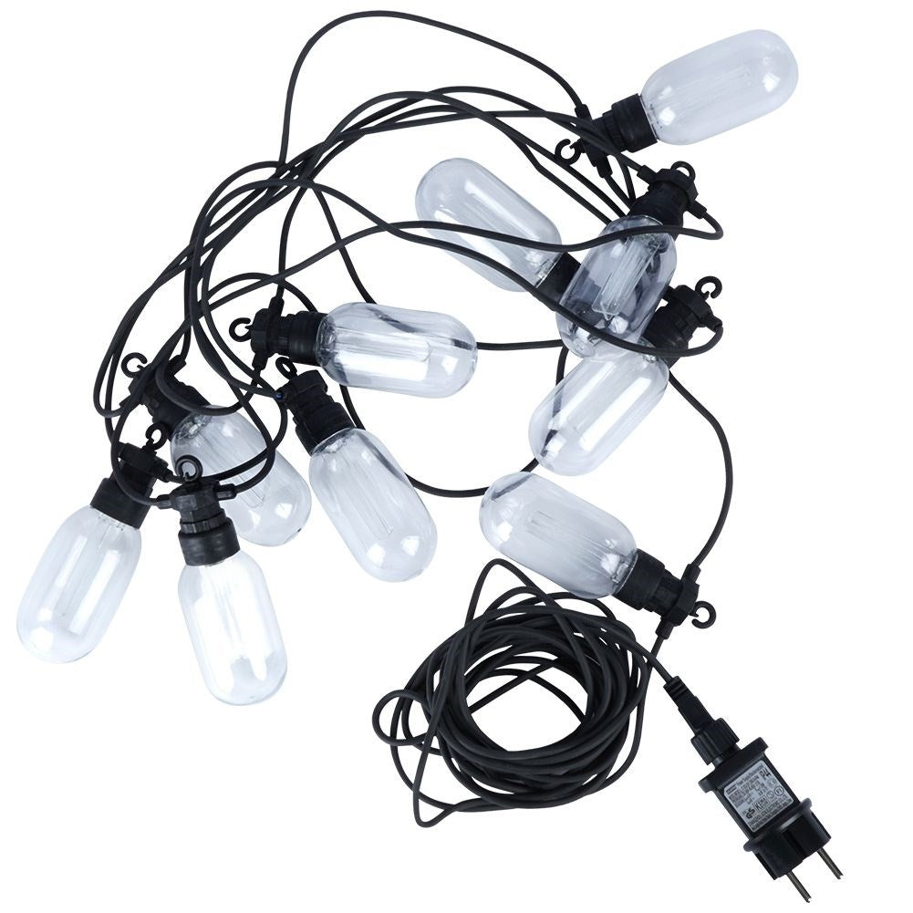 Garden garland with 10 warm white LED lights for outdoor use