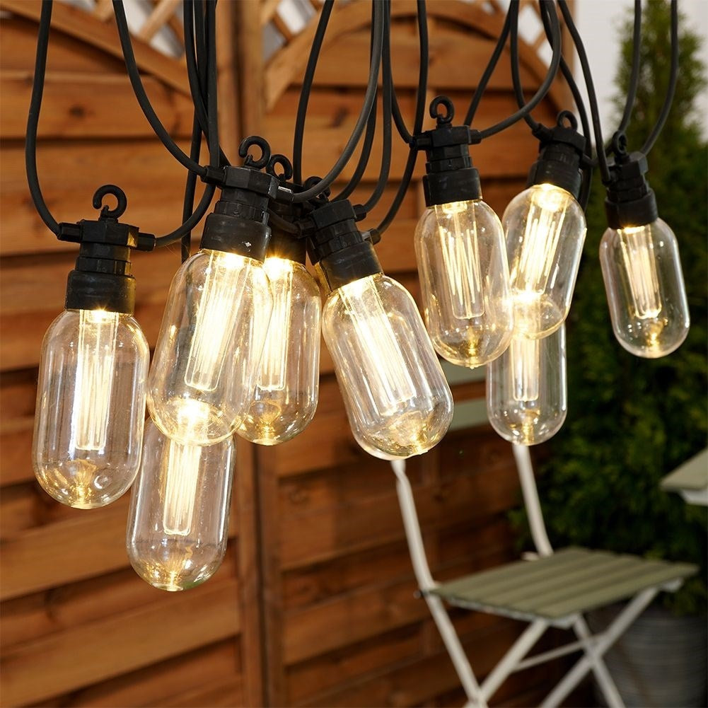 Garden garland with 10 warm white LED lights for outdoor use
