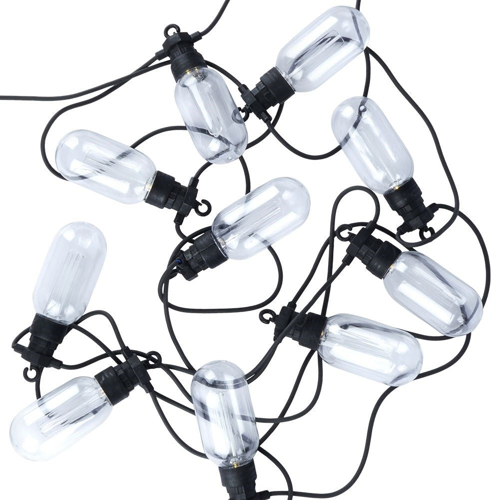Garden garland with 10 warm white LED lights for outdoor use