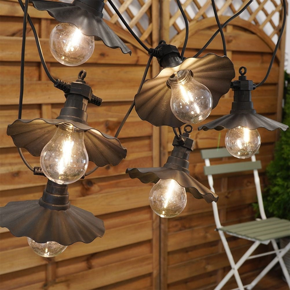 Garden garland with 6 LED lights, timer, for outdoor use