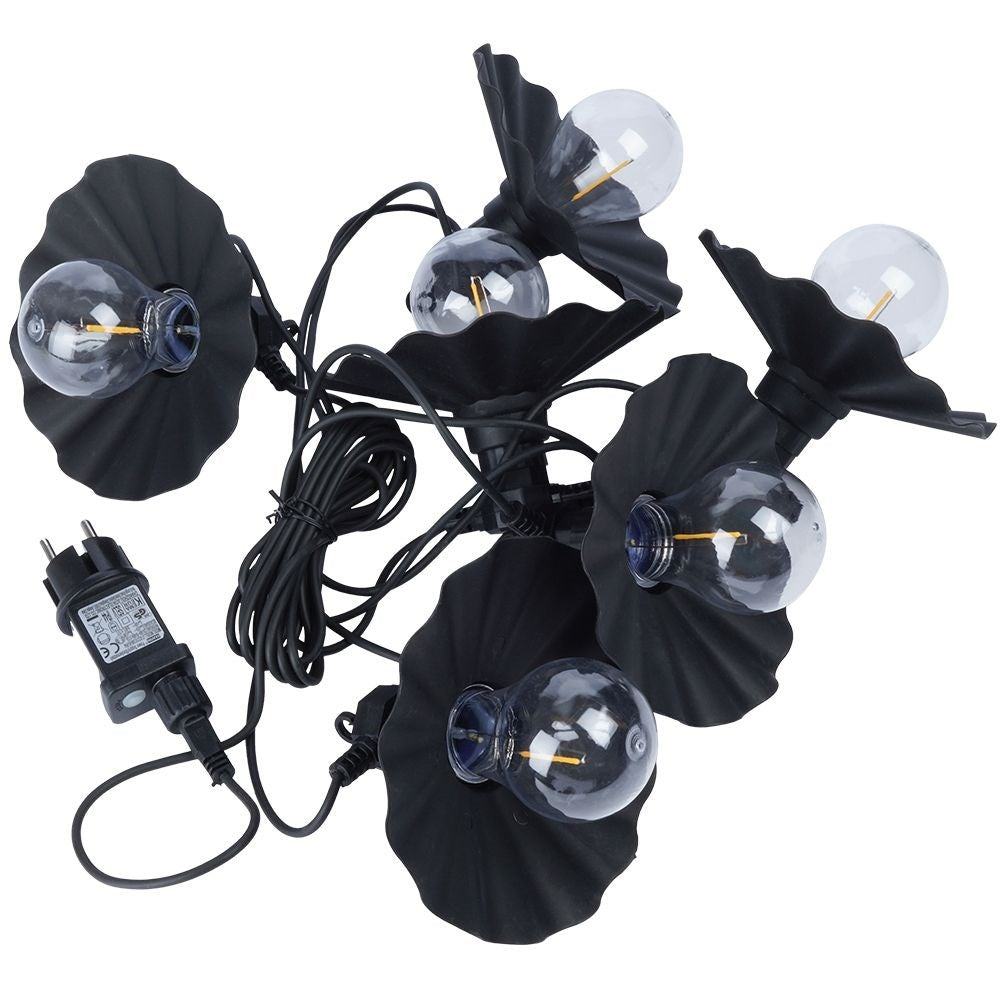 Garden garland with 6 LED lights, timer, for outdoor use