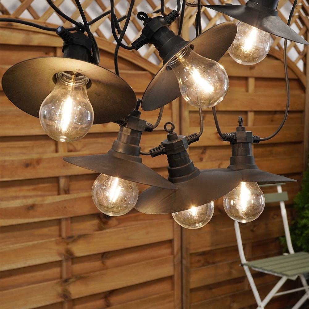 Garden garland with 6 LED lights, warm light, timer, outdoors