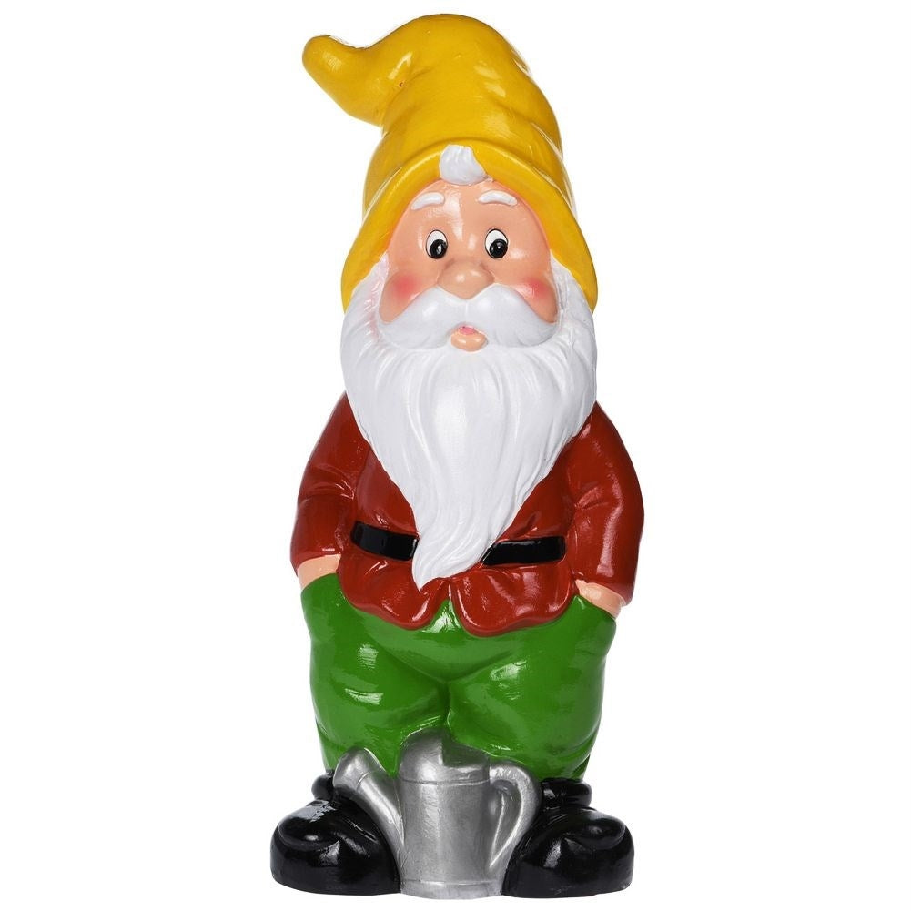 Garden gnome with yellow hat in sustainable ceramics