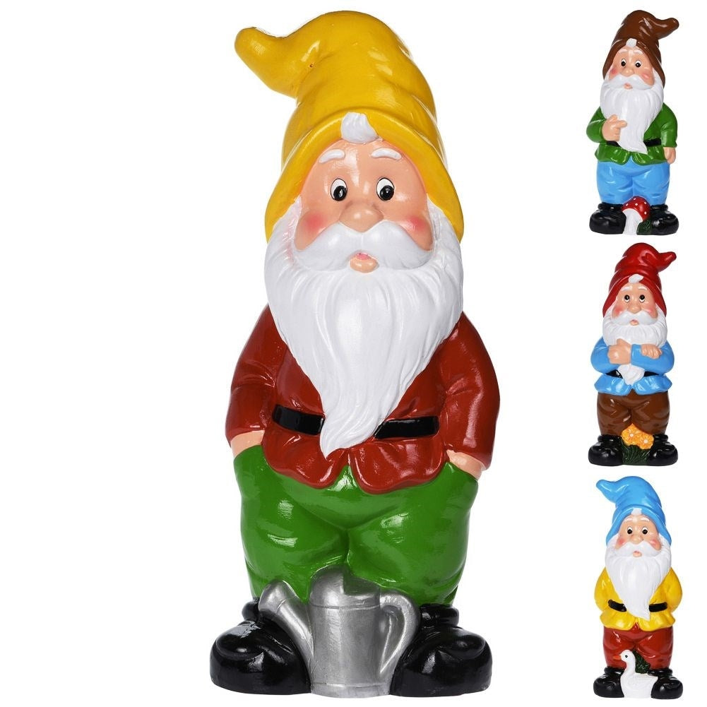 Garden gnome with yellow hat in sustainable ceramics