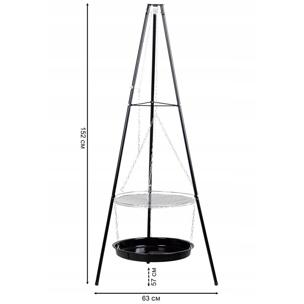 Garden grill Garden fireplace grill with a tripod grate