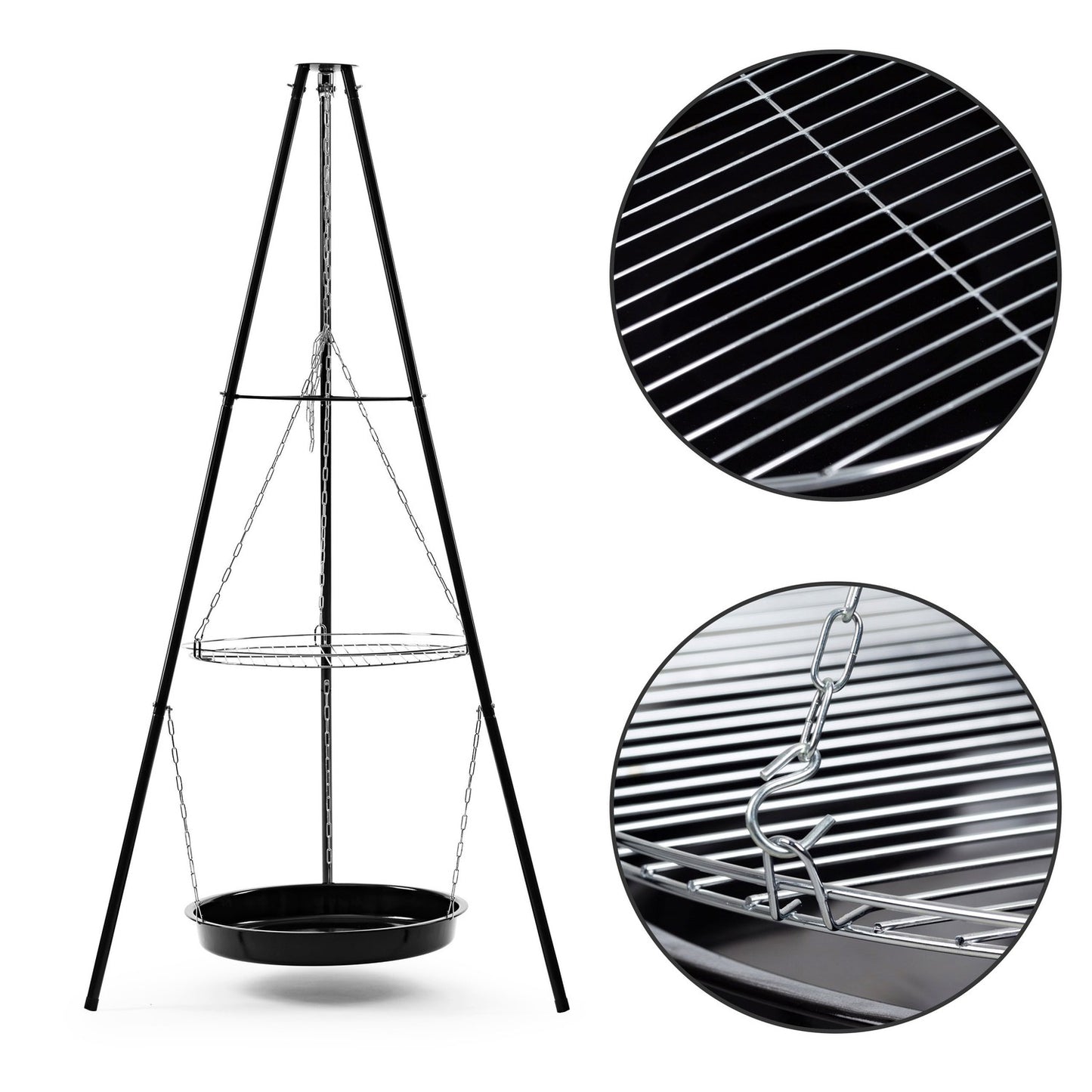 Garden grill Garden fireplace grill with a tripod grate