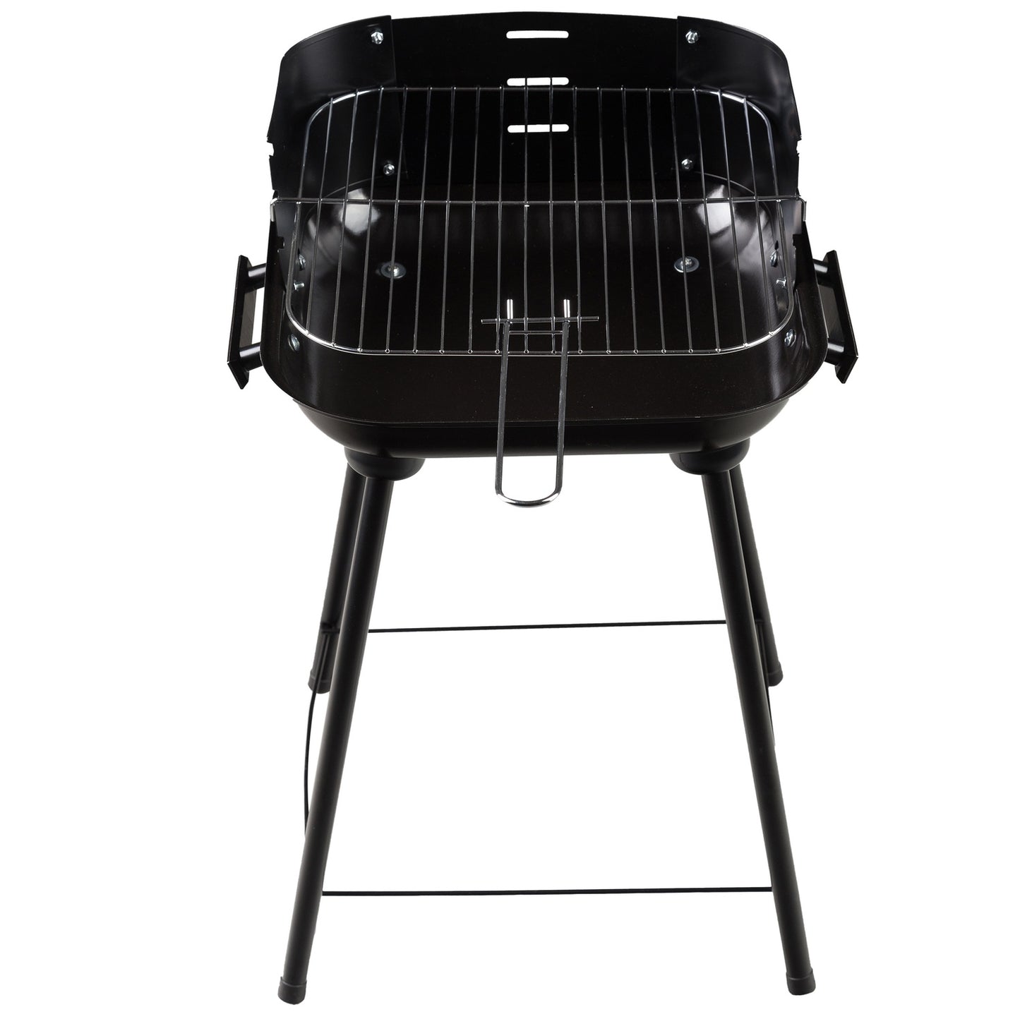 Garden grill with adjustable picnic grate