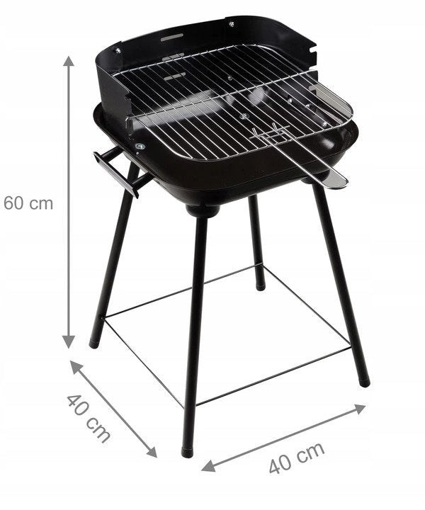 Garden grill with adjustable picnic grate