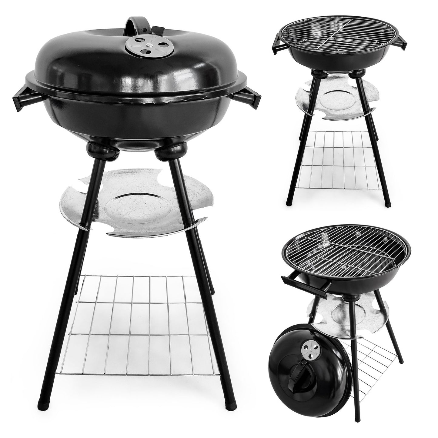 Garden grill with cover and ash pan