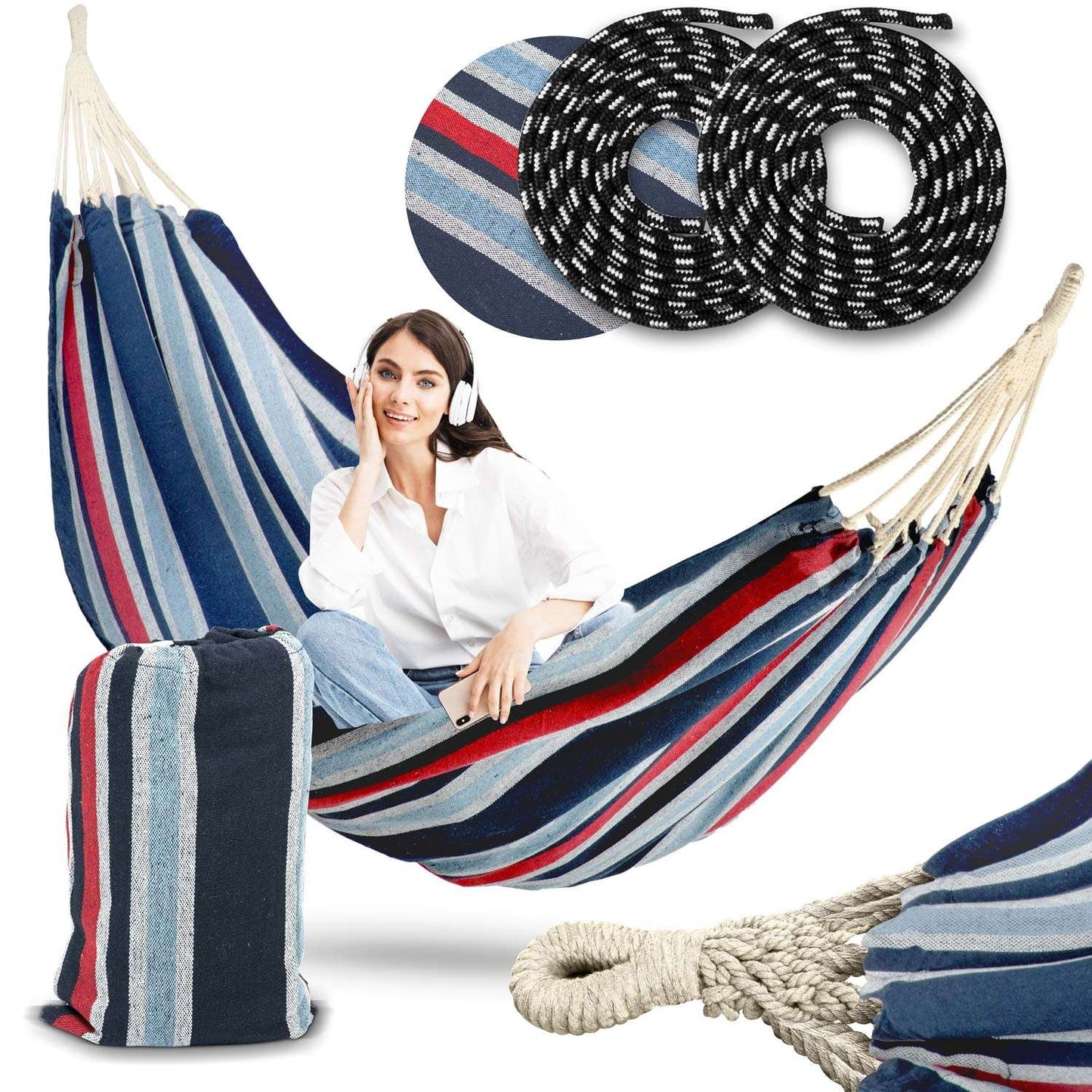 Garden hammock Malaga Single blue-red Sofotel