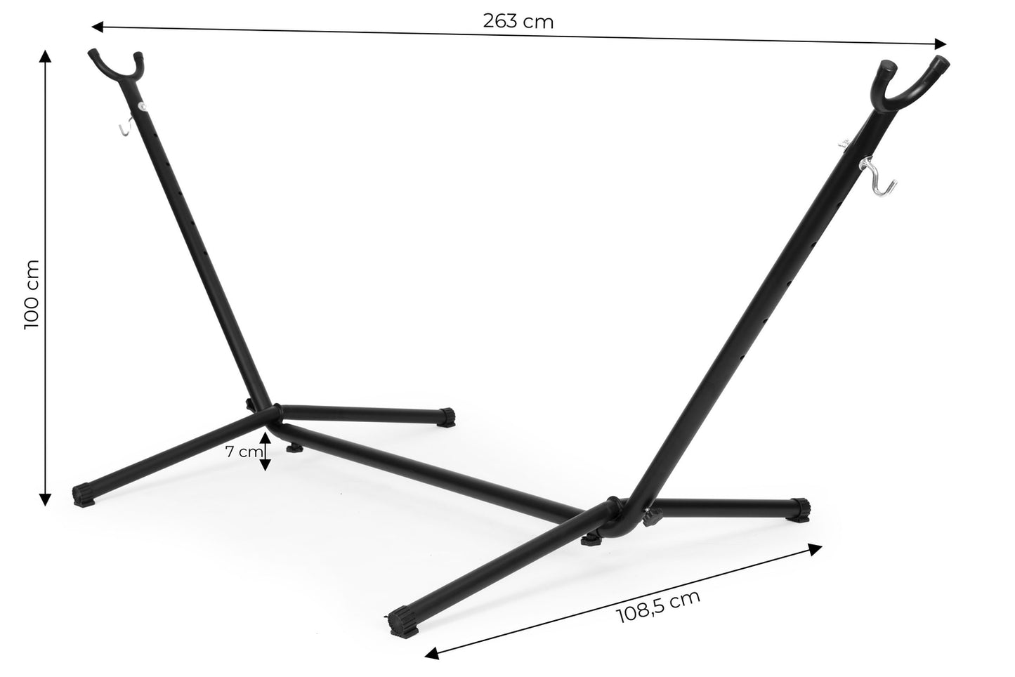 Garden hammock frame, metal structure, 5-point adjustment