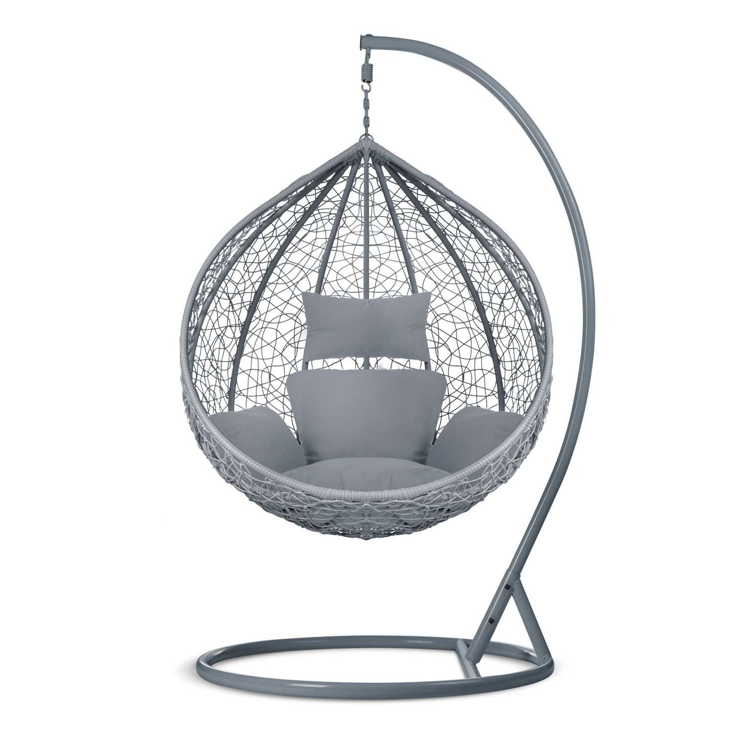 Garden hanging rocking chair Havana dark gray + gray cushions