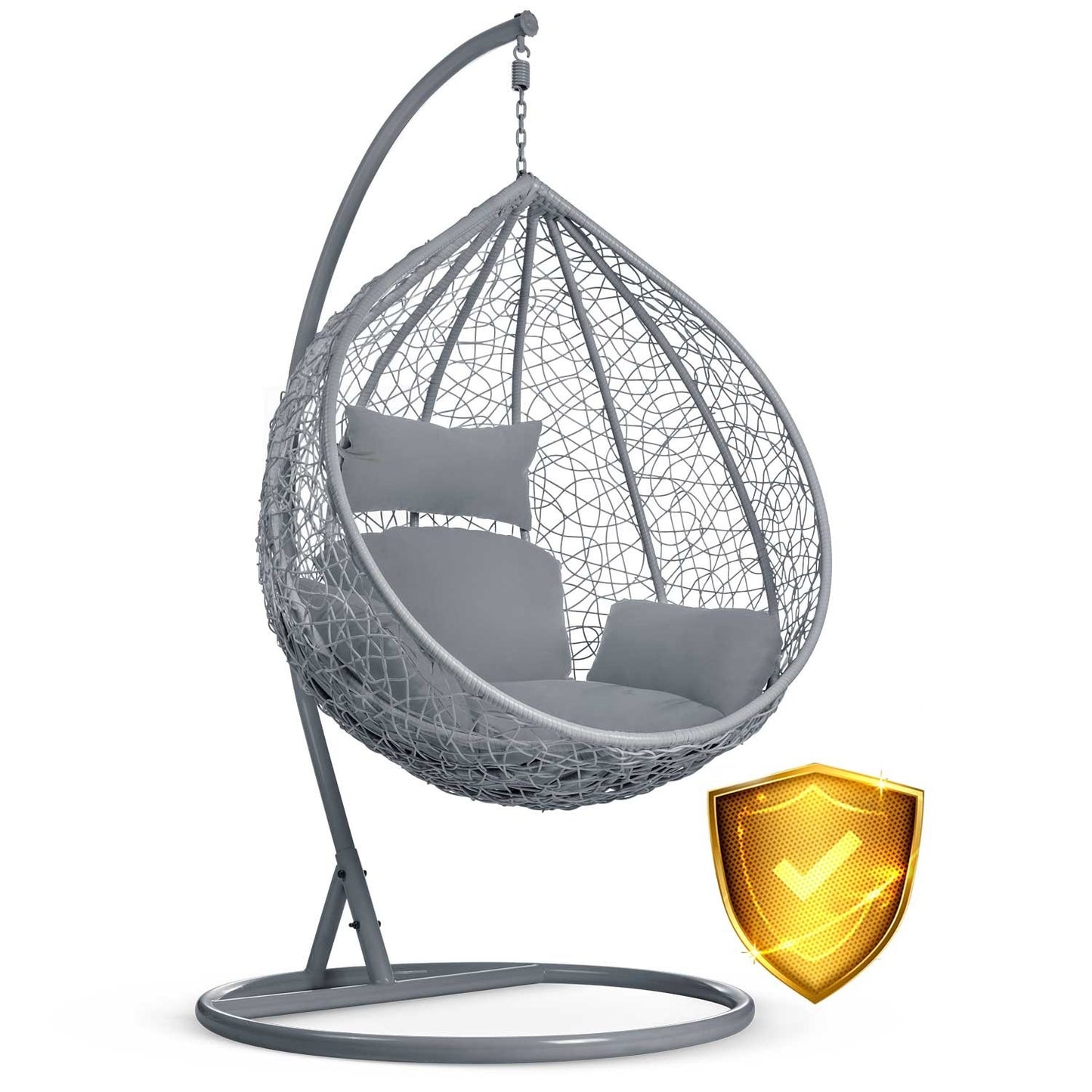 Garden hanging rocking chair Havana dark gray + gray cushions